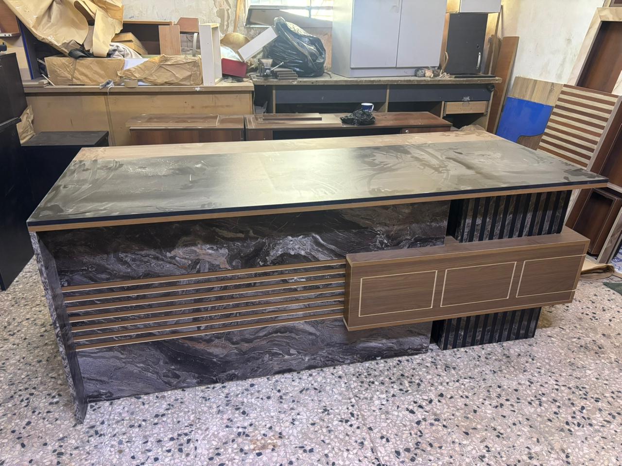 The Monolith desk finished in the CityWood workshop